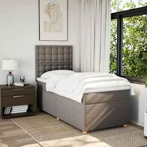 Box spring postel s matrací taupe 90x190 cm textil - obrázek 5