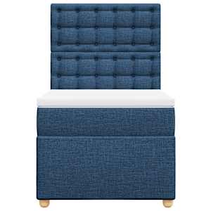Box spring postel s matrací modrá 90x190 cm textil - obrázek 6