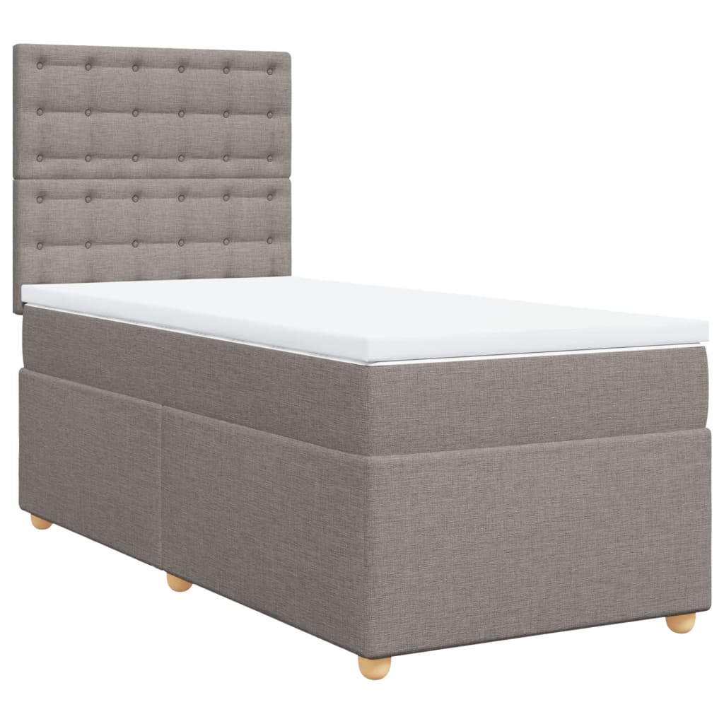 Thumbnail - vidaXL Boxspringbett mit Matratze Taupe 90x200 cm Stoff