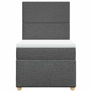 Box spring postel s matrací tmavě šedá 100 x 200 cm textil - obrázek 6