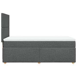 Box spring postel s matrací tmavě šedá 100 x 200 cm textil - obrázek 7