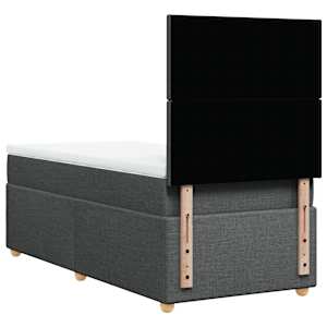 Box spring postel s matrací tmavě šedá 100 x 200 cm textil - obrázek 8