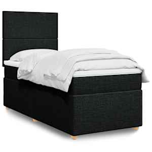 Box spring postel s matrací černá 100 x 200 cm textil - obrázek 1