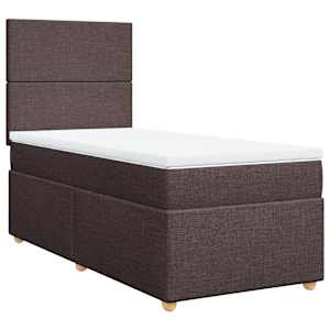 Box spring postel s matrací tmavě hnědá 100 x 200 cm textil - obrázek 3