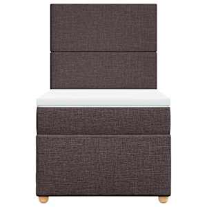 Box spring postel s matrací tmavě hnědá 100 x 200 cm textil - obrázek 6