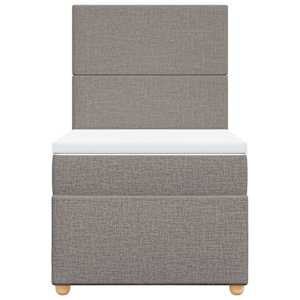 Box spring postel s matrací taupe 100 x 200 cm textil - obrázek 6