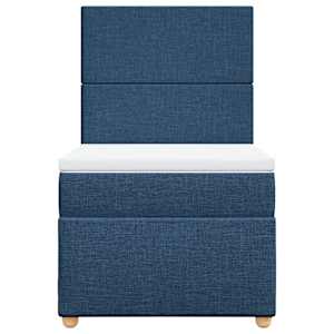 Box spring postel s matrací modrá 100 x 200 cm textil - obrázek 6