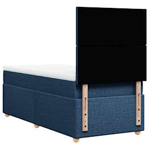 Box spring postel s matrací modrá 100 x 200 cm textil - obrázek 8