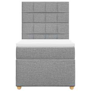 Box spring postel s matrací světle šedý 100 x 200 cm textil - obrázek 6