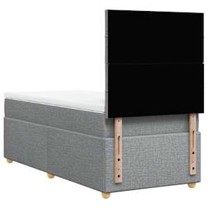 Box spring postel s matrací světle šedý 100 x 200 cm textil - obrázek 8