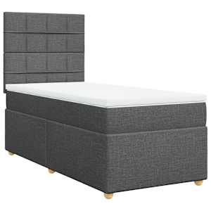Box spring postel s matrací tmavě šedá 100 x 200 cm textil - obrázek 3