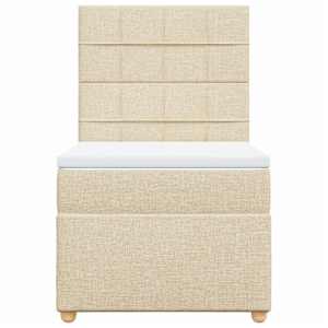 Box spring postel s matrací krémová 100 x 200 cm textil - obrázek 6