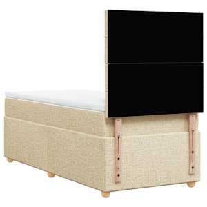 Box spring postel s matrací krémová 100 x 200 cm textil - obrázek 8