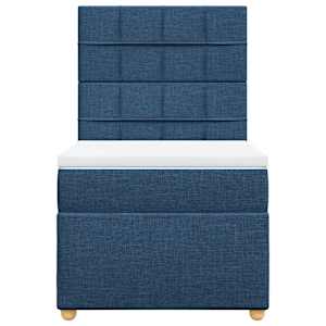 Box spring postel s matrací modrá 100 x 200 cm textil - obrázek 6