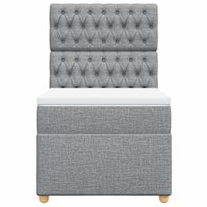 Box spring postel s matrací světle šedý 100 x 200 cm textil - obrázek 6