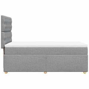 Box spring postel s matrací světle šedý 100 x 200 cm textil - obrázek 7