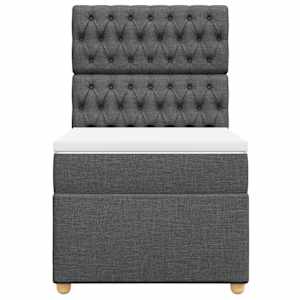 Box spring postel s matrací tmavě šedá 100 x 200 cm textil - obrázek 6