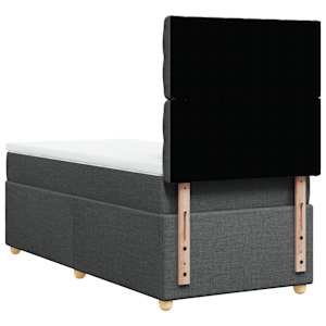Box spring postel s matrací tmavě šedá 100 x 200 cm textil - obrázek 8
