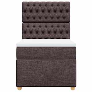 Box spring postel s matrací tmavě hnědá 100 x 200 cm textil - obrázek 6