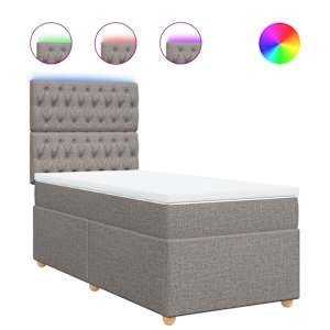 Box spring postel s matrací taupe 100 x 200 cm textil - obrázek 2