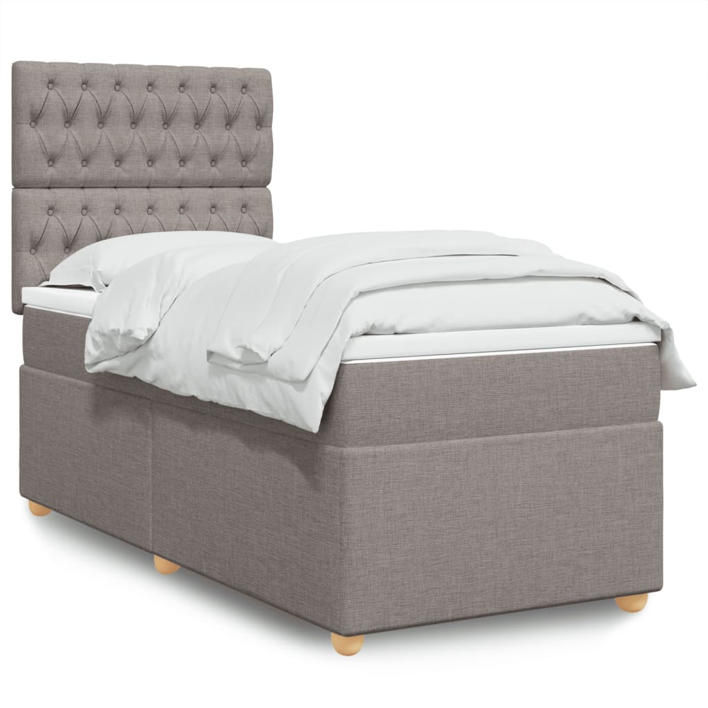 Boxspringbett mit Matratze Taupe 100×200 cm Stoff