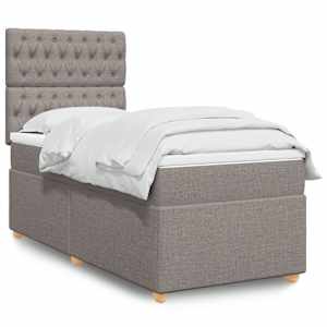 Box spring postel s matrací taupe 100 x 200 cm textil - obrázek 1