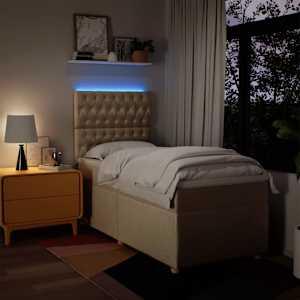 Box spring postel s matrací krémová 100 x 200 cm textil - obrázek 4