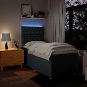 Box spring postel s matrací modrá 100 x 200 cm textil - obrázek 4