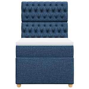 Box spring postel s matrací modrá 100 x 200 cm textil - obrázek 6