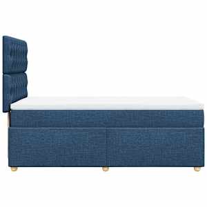 Box spring postel s matrací modrá 100 x 200 cm textil - obrázek 7