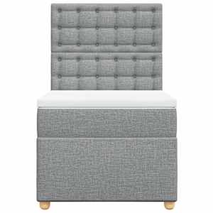 Box spring postel s matrací světle šedý 100 x 200 cm textil - obrázek 6
