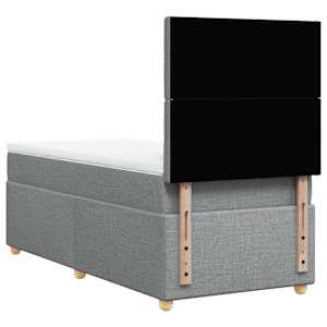 Box spring postel s matrací světle šedý 100 x 200 cm textil - obrázek 8