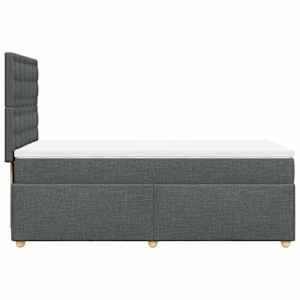 Box spring postel s matrací tmavě šedá 100 x 200 cm textil - obrázek 7