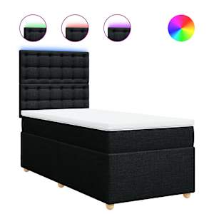 Box spring postel s matrací černá 100 x 200 cm textil - obrázek 2