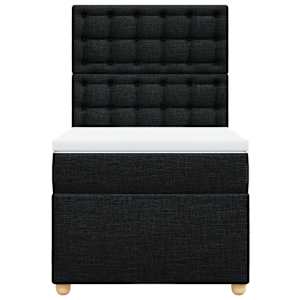 Box spring postel s matrací černá 100 x 200 cm textil - obrázek 6