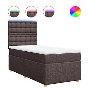 Box spring postel s matrací tmavě hnědá 100 x 200 cm textil - obrázek 2