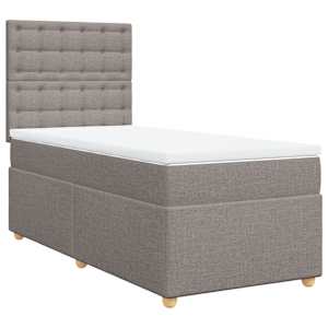 Box spring postel s matrací taupe 100 x 200 cm textil - obrázek 3