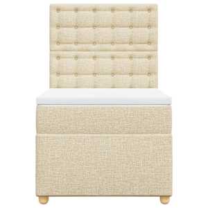 Box spring postel s matrací krémová 100 x 200 cm textil - obrázek 6