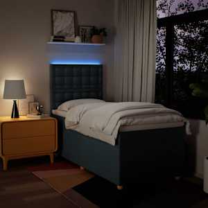 Box spring postel s matrací modrá 100 x 200 cm textil - obrázek 4
