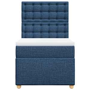Box spring postel s matrací modrá 100 x 200 cm textil - obrázek 6