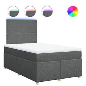 Box spring postel s matrací tmavě šedá 120x190 cm textil - obrázek 2