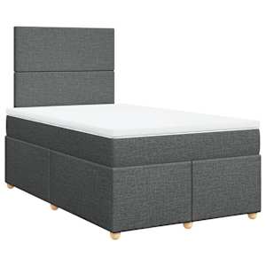 Box spring postel s matrací tmavě šedá 120x190 cm textil - obrázek 3