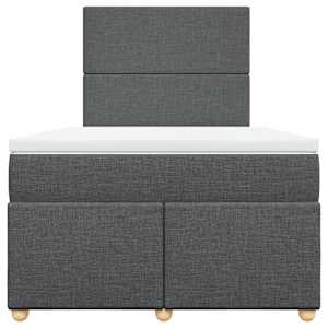 Box spring postel s matrací tmavě šedá 120x190 cm textil - obrázek 6