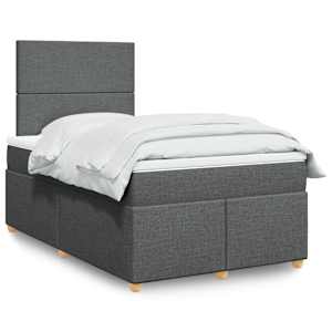 Box spring postel s matrací tmavě šedá 120x190 cm textil - obrázek 1