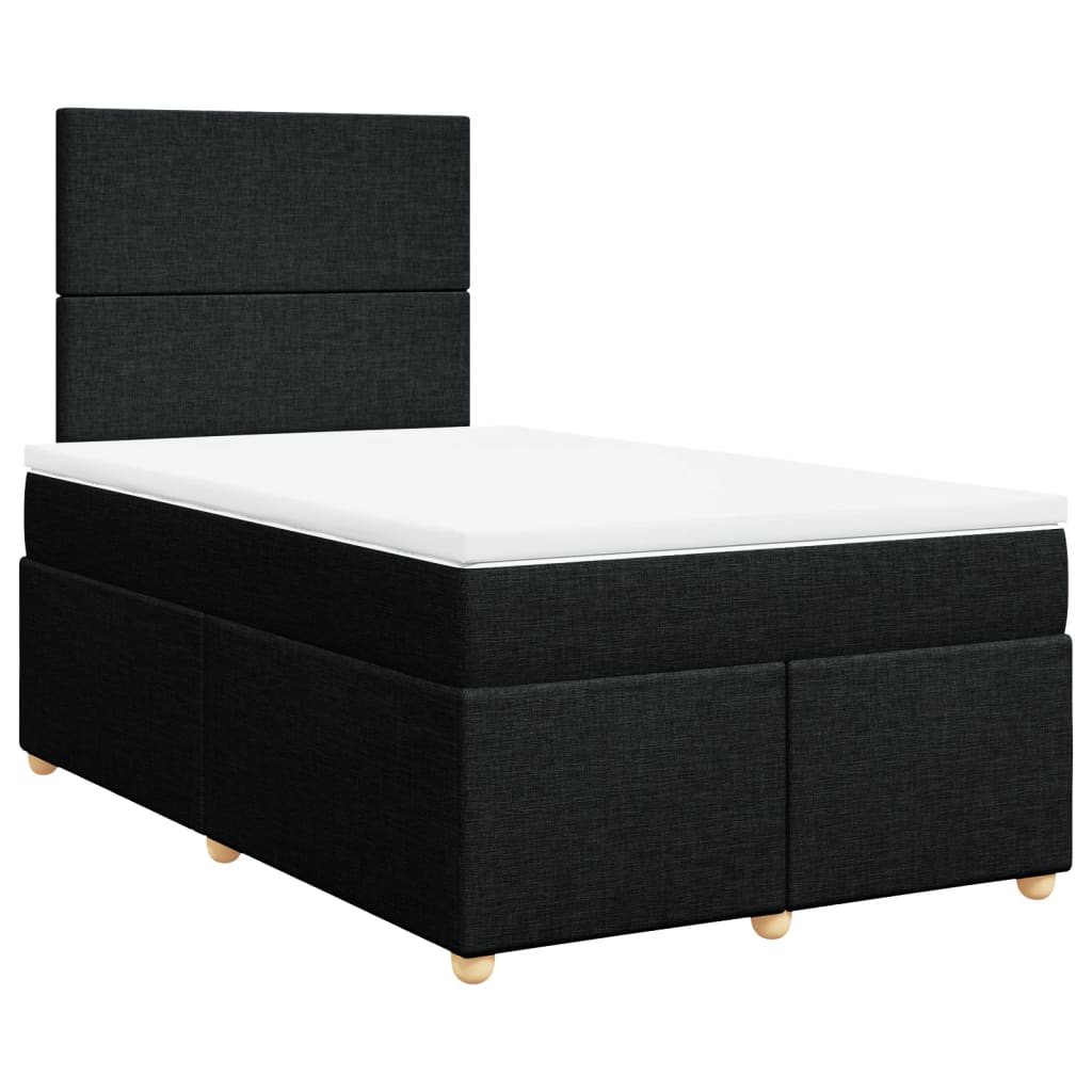 vidaXL Boxspring met matras stof zwart 120x190 cm afbeelding