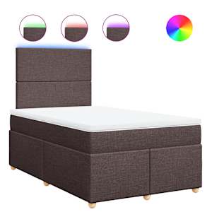Box spring postel s matrací tmavě hnědá 120x190 cm textil - obrázek 2