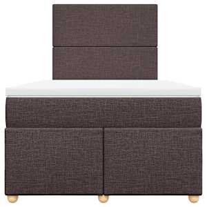 Box spring postel s matrací tmavě hnědá 120x190 cm textil - obrázek 6
