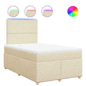 Box spring postel s matrací krémová 120x190 cm textil - obrázek 2
