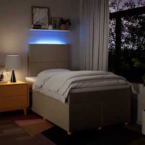 Box spring postel s matrací krémová 120x190 cm textil - obrázek 4
