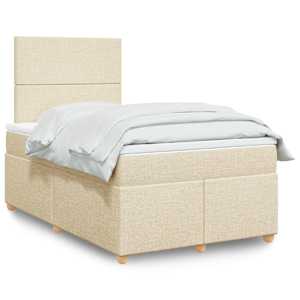 Box spring postel s matrací krémová 120x190 cm textil - obrázek 1